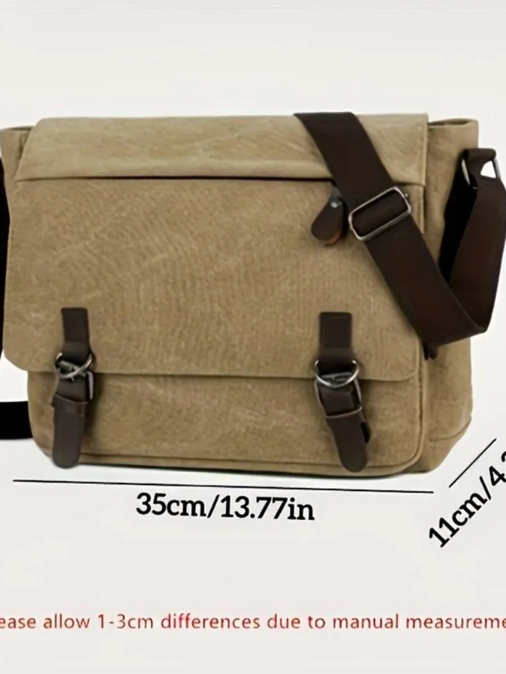 Retro Canvas Messenger Bag Large Capacity Casual Crossbody Shoulder Satchel